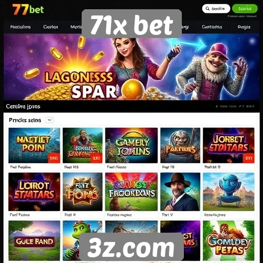 Catálogo de jogos disponíveis na plataforma 71x bet